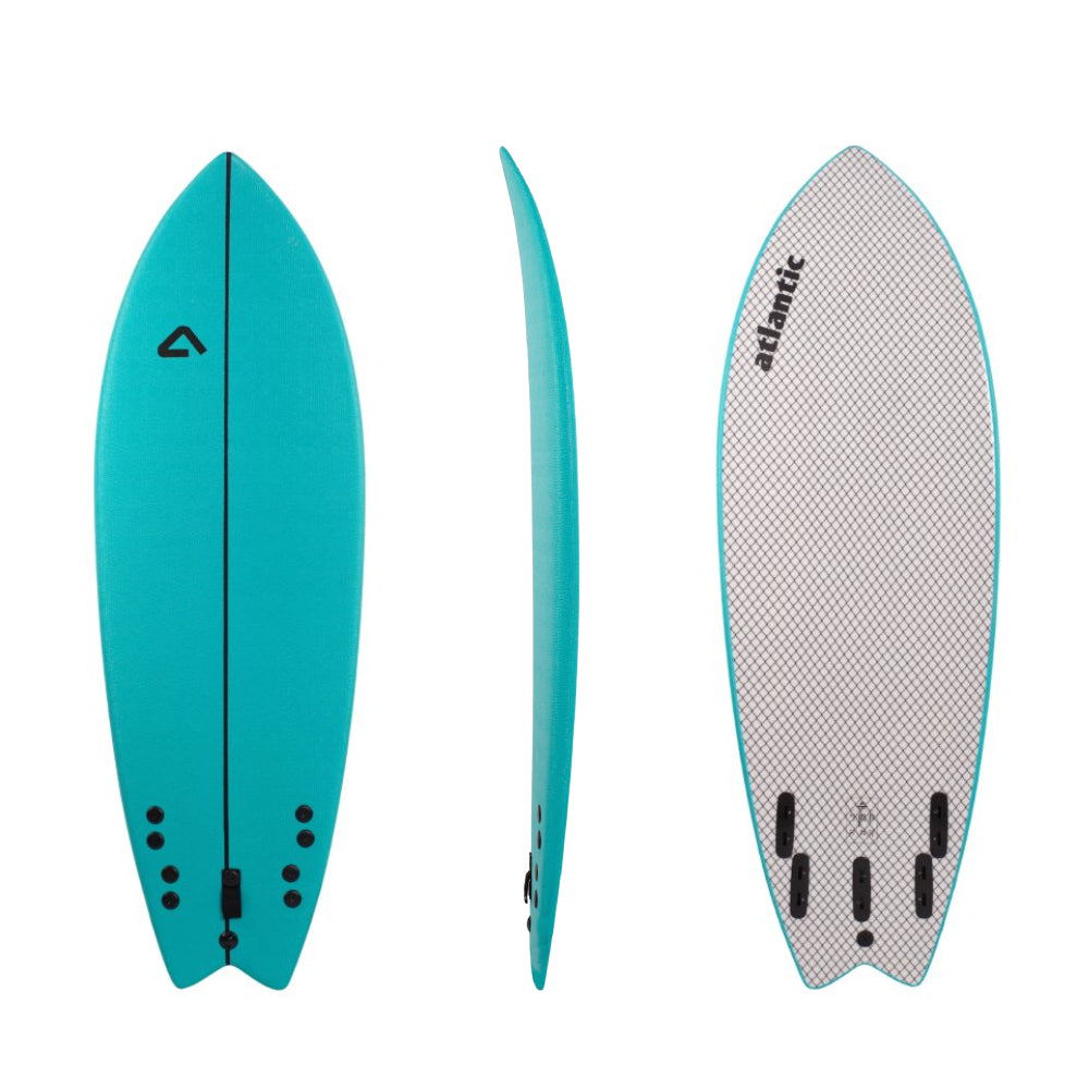 Tabla de surf Softboard Whale Turquesa - de 5'7 a 6'4