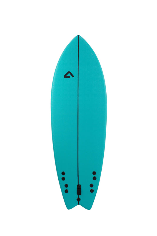 Tabla de surf Softboard Whale Turquesa - de 5'7 a 6'4