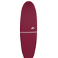 Tabla de surf ATLANTIC BOARDS Ray color burdeos con diseño de líneas blancas, ideal para olas de verano